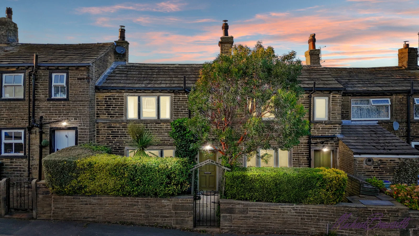 A Brownsett home at twilight
